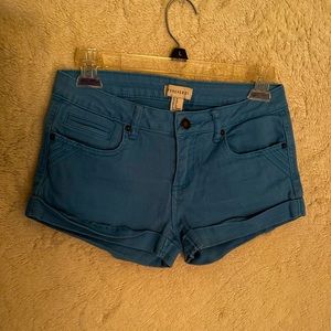 Baby blue jean shorts!! Very fashionable for the warm weather!!
